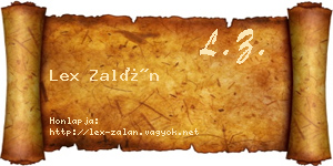 Lex Zalán névjegykártya